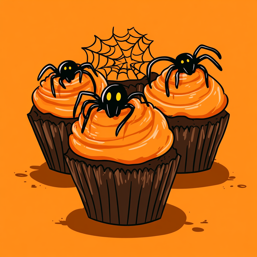 spider web cupcakes from a vegan Halloween recipe made with vegan chocolate