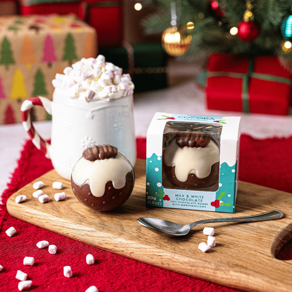 Christmas Pudding Hot Chocolate Bomb