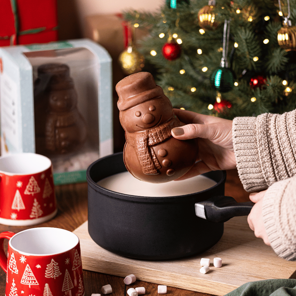 Giant Milk Chocolate Snowman Hot Chocolate Bomb