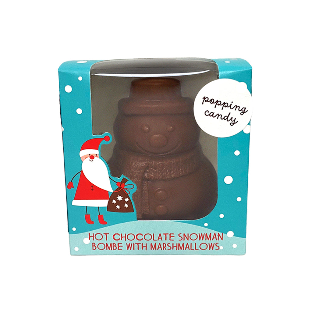 Popping Candy Snowman Hot Chocolate Bombe with Marshmallows (single)