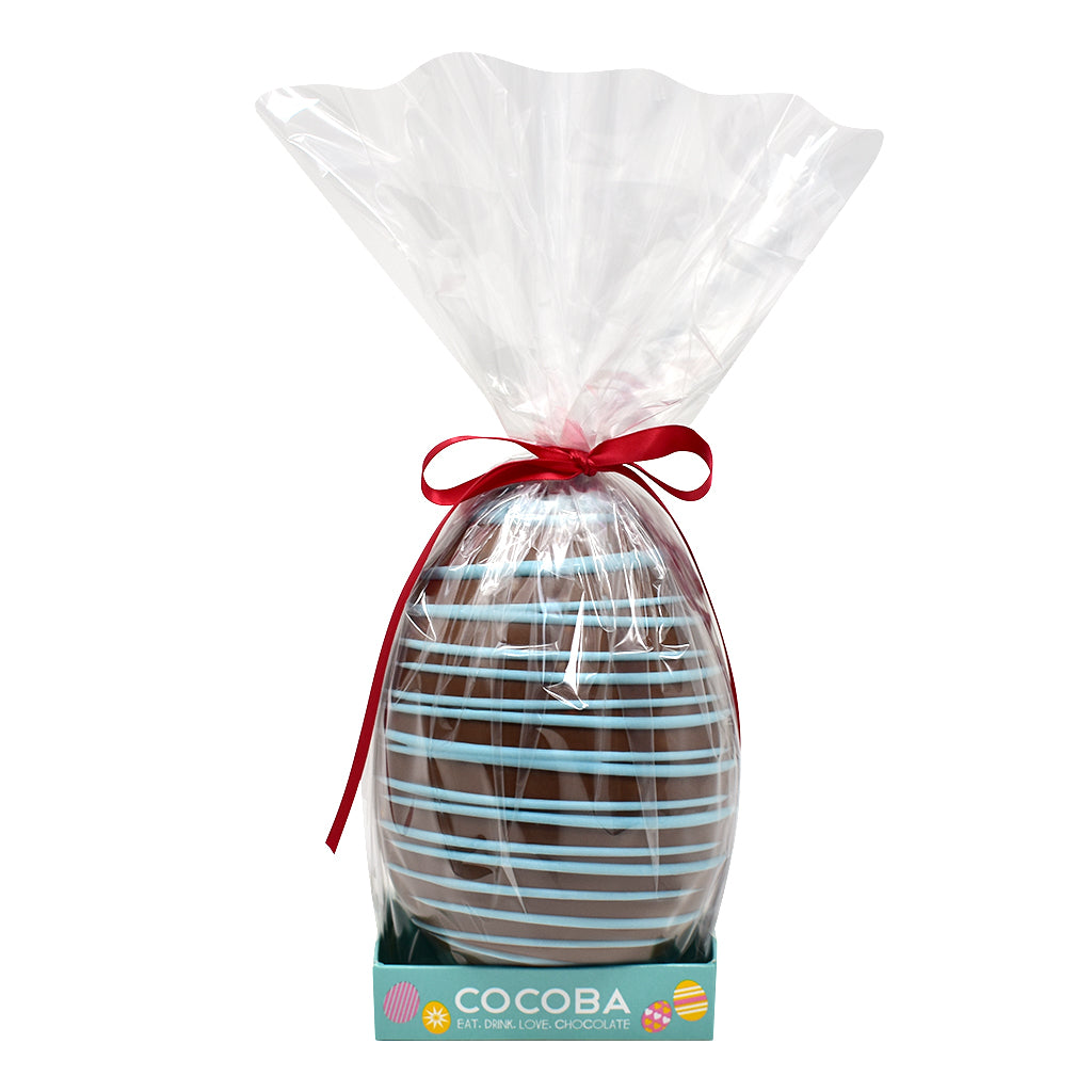 Milk Chocolate Easter Egg with Blue Drizzle