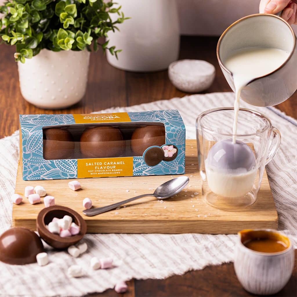 Salted Caramel Hot Chocolate Bombs